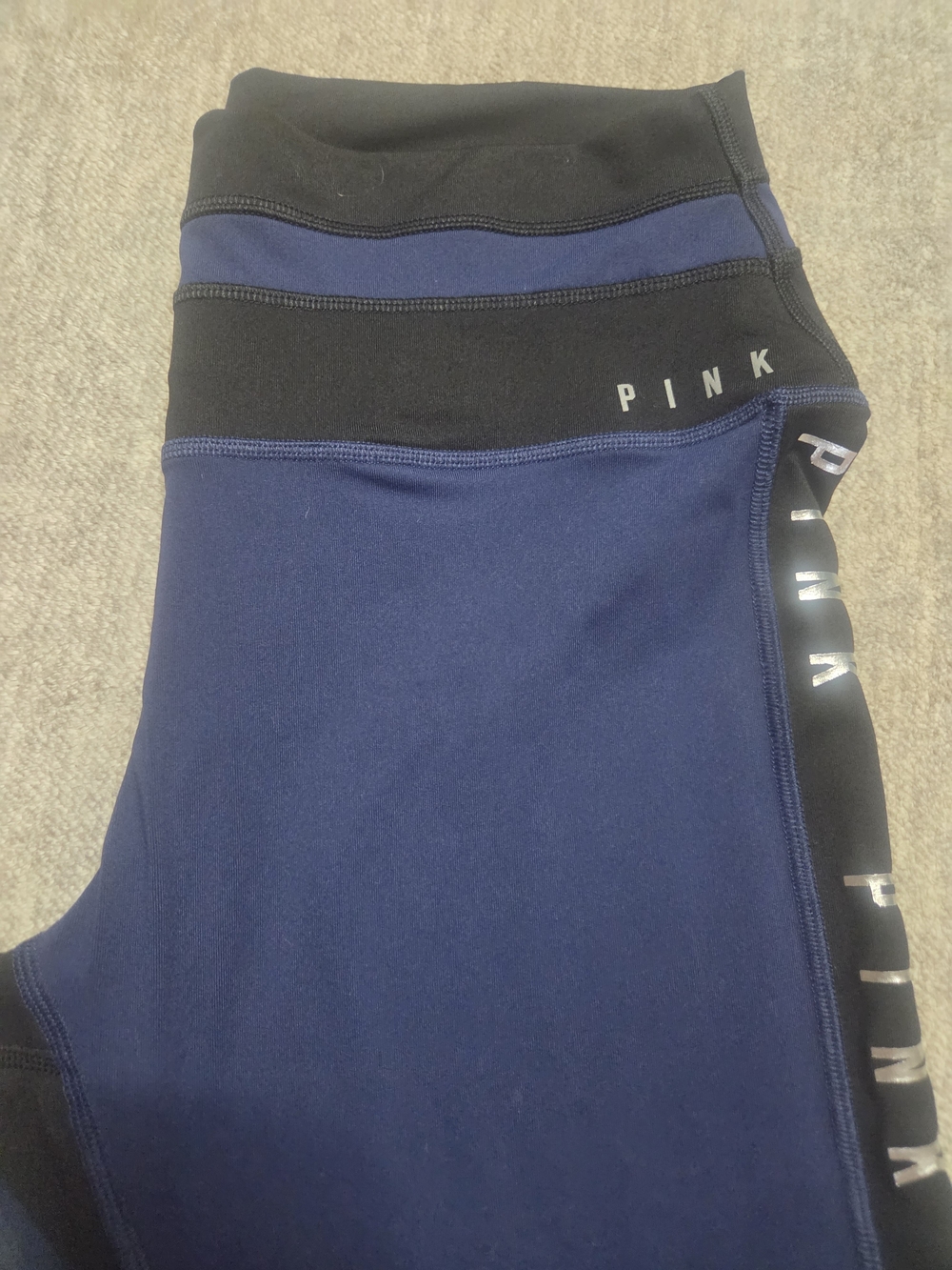 PINK Victoria's Secret Navy and Black Active Leggings